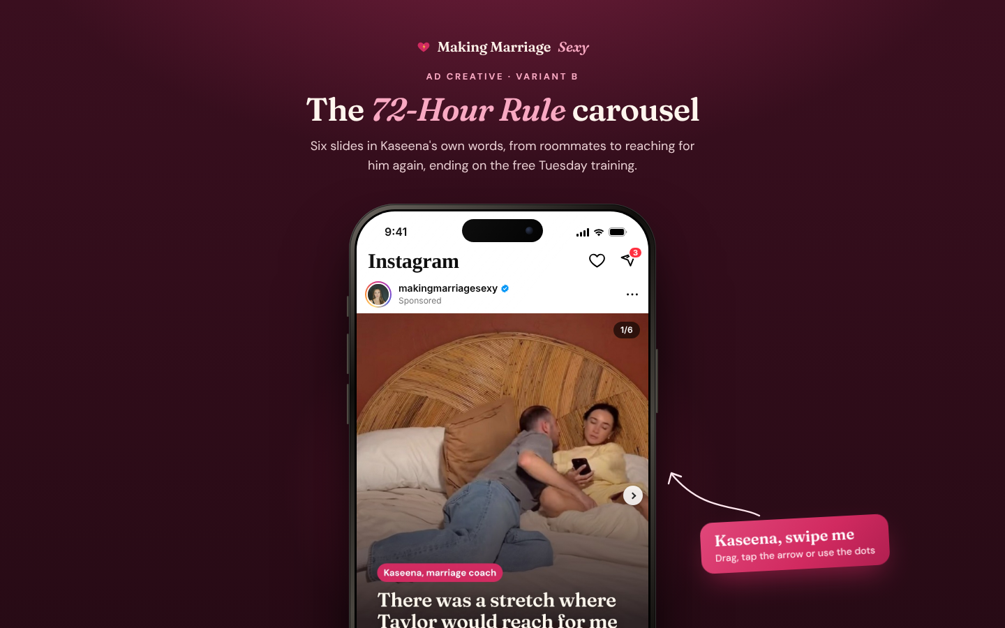 Carousel ad preview